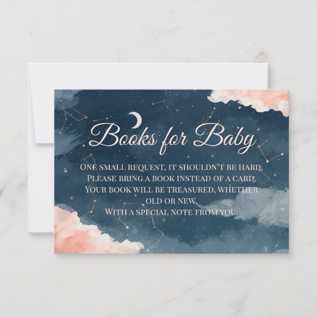 Carte De Remerciements Books for Baby Insert | Constellation Watercolor (Devant)