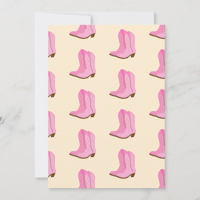 Carte De Remerciements Boots Cowboy Pink Country Texas Ranch (Devant)