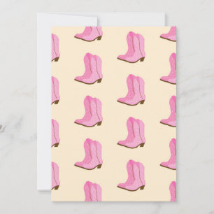 Carte De Remerciements Boots Cowboy Pink Country Texas Ranch