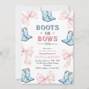 Carte De Remerciements Boots ou Bows Genre Reveillez la fiche d'invitatio