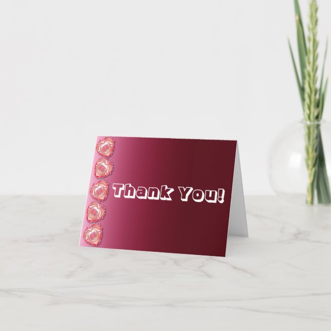 Carte De Remerciements Bordure Cardiaque Tattrée Noir à l'intérieur Modèl (Devant)