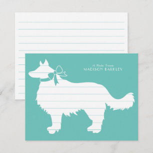Carte De Remerciements Bordure Collie Chien Chien Chien Puppy