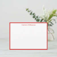 Bordure rouge mignonne Papier à lettres personnali