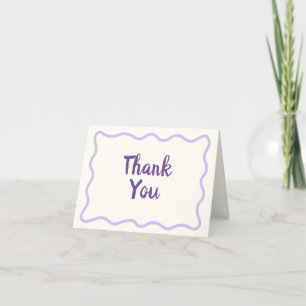 Carte De Remerciements Bordure Wavender minimale Whimsical manuscrite Lav