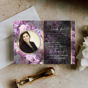 Carte De Remerciements Botanical Floral Funeral Thank You Card