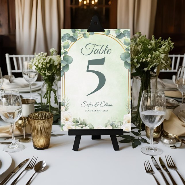 Carte De Remerciements Botanical Greenery Eucalyptus Wedding Table Number (Botanical Greenery Eucalyptus Wedding Table Number)