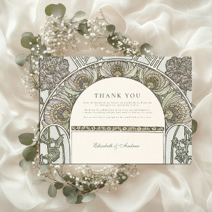 Carte De Remerciements Botanique Blush Arch Art Nouveau mariage