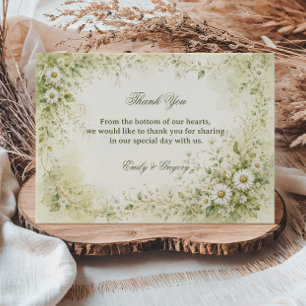 Carte De Remerciements Botanique Daisy Vintage