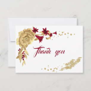 carte de remerciements botanique des fleurs d'or b