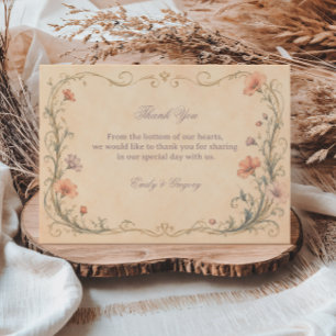 Carte De Remerciements Botanique Pastel Vintage