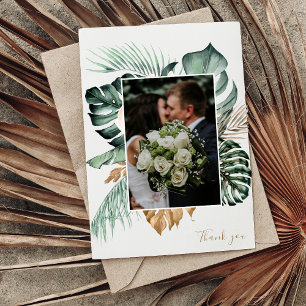 Carte De Remerciements Botanique Tropical Floral Mauve Mariage