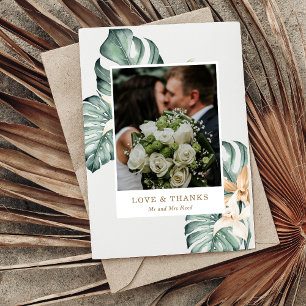 Carte De Remerciements Botanique Tropical Floral Mauve Mariage