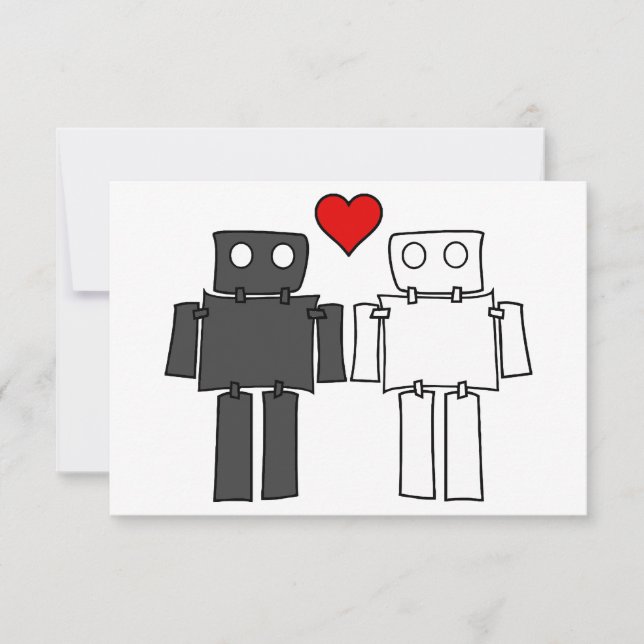 Carte De Remerciements Bots pour garçons personnalisables en amour (Devant)