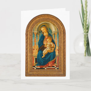 Carte De Remerciements Botticelli (1445-1510) Vierge à l'Enfant Enthronis