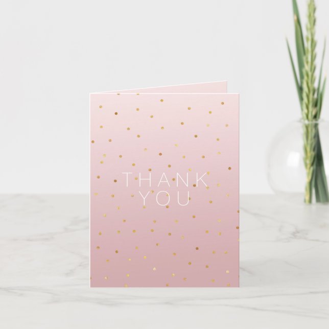 Carte De Remerciements Bouche Rose rose Ombre or Confetti Sparkle (Devant)