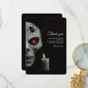 Carte De Remerciements Bougie d'araignée gothique - Halloween Moody foncé
