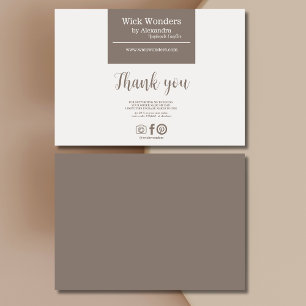 Carte De Remerciements Bougie minimaliste Boho