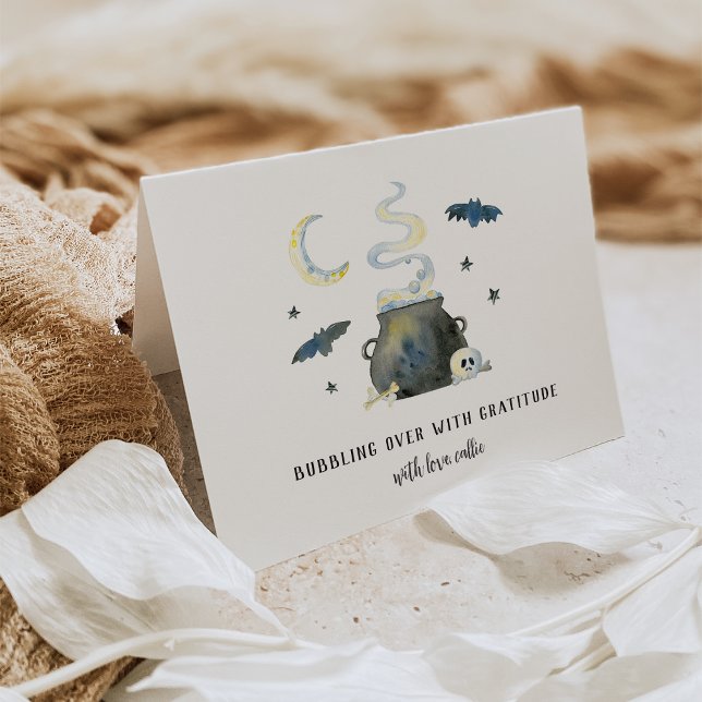 Carte De Remerciements Bouillonnement Avec Gratitude Baby shower Hallowee (Créateur téléchargé)