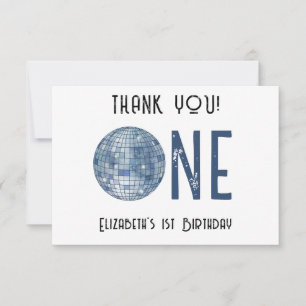 Carte De Remerciements Boule à facettes Rétro Fête d'anniversaire de prem