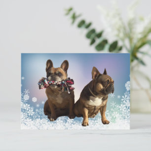 Carte De Remerciements Bouledogue français Noël French Bulldog