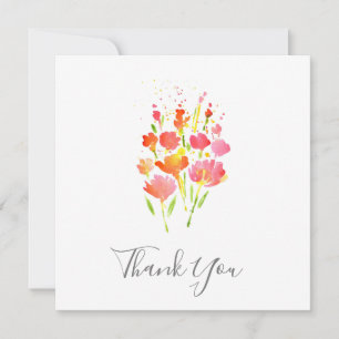 Carte De Remerciements Bouquet Abstrait de fleurs mixtes