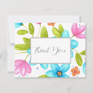 Carte De Remerciements Bouquet d'aquarelle multicolore