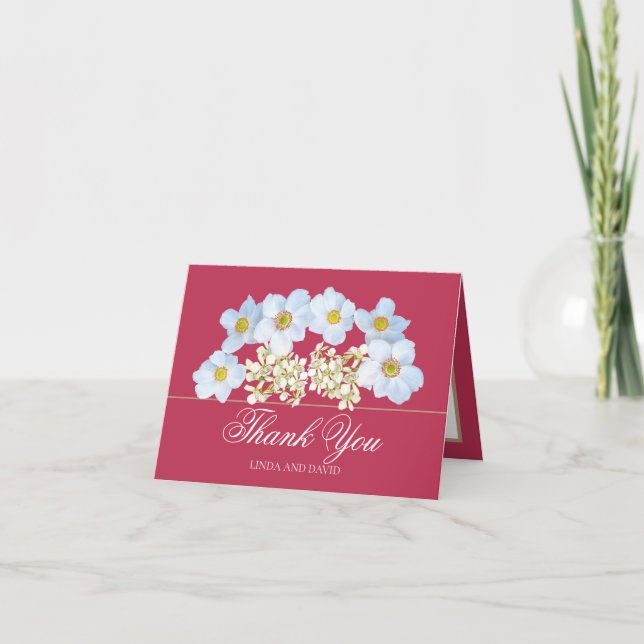 Carte De Remerciements Bouquet de fleurs botaniques de mariage Remercieme (Devant)
