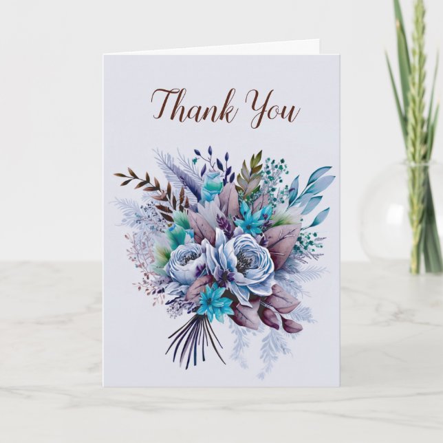 Carte De Remerciements Bouquet de fleurs d'aquarelle (Devant)
