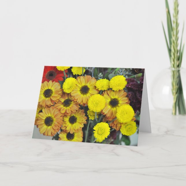 Carte De Remerciements Bouquet de fleurs d'automne (Devant)