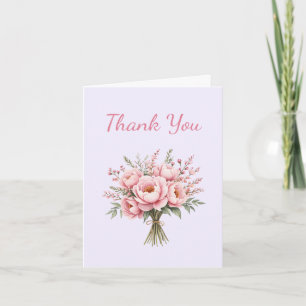 Carte De Remerciements Bouquet de fleurs de pivoine rose joli