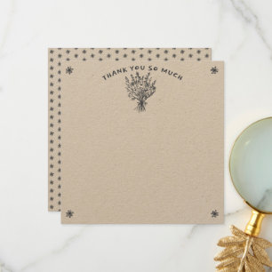 Carte De Remerciements Bouquet de fleurs sauvages Rustique Mariage Champê