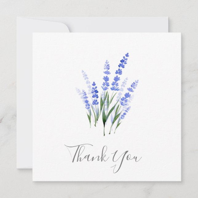 Carte De Remerciements Bouquet de lavande à l'aquarelle (Devant)