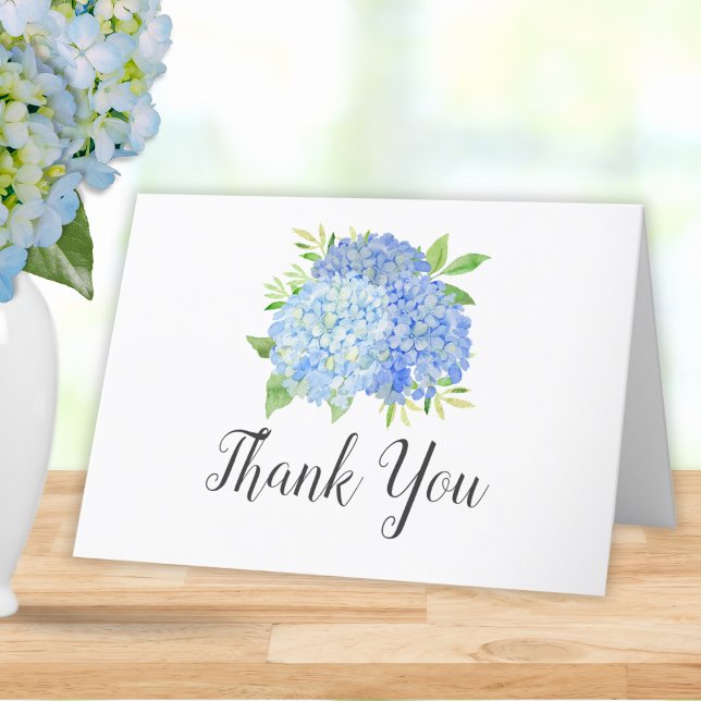 Carte De Remerciements Bouquet d'hortensia bleu Shower Floral Mariage (Créateur téléchargé)