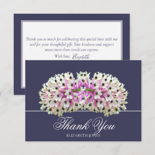 Carte De Remerciements Bouquet d'orchidées roses blanches exotiques Éléga