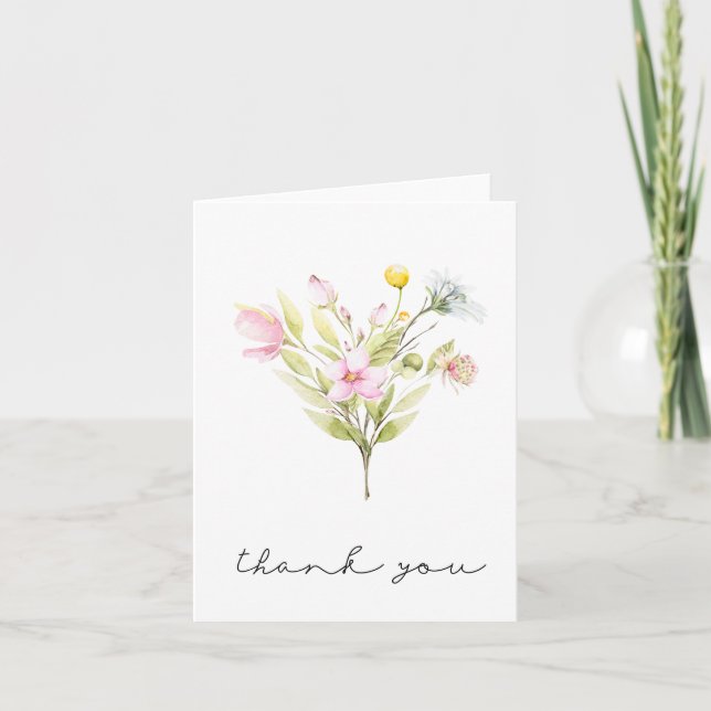 Carte de remerciements Bouquet Fleur sauvage d'été (Devant)