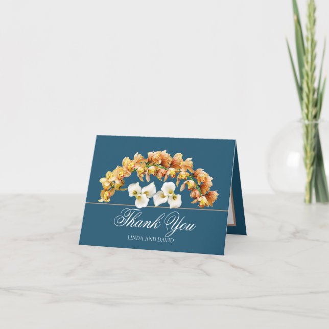 Carte De Remerciements Bouquet floral Fleur botanique Mariage Remerciemen (Devant)
