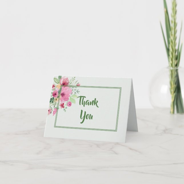 Carte De Remerciements Bouquet Floral Pastel (Devant)
