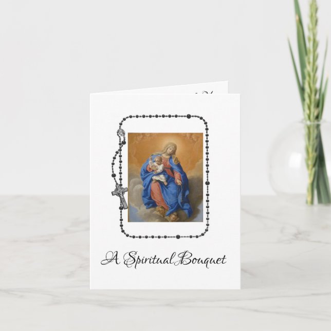 Carte De Remerciements Bouquet spirituel Béni Mère (Devant)