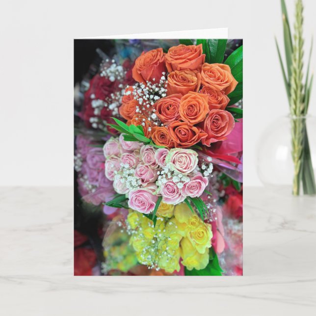 Carte De Remerciements Bouquets de rose (Devant)