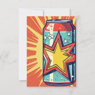 Carte De Remerciements Bouteille de soda de style Popart, boisson gazeuse