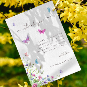 Carte De Remerciements Bouteilles d'aquarelle Baby shower floral élégant