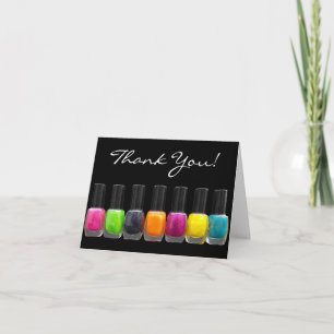 Carte De Remerciements Bouteilles polonaises à ongles colorées, Salon à o