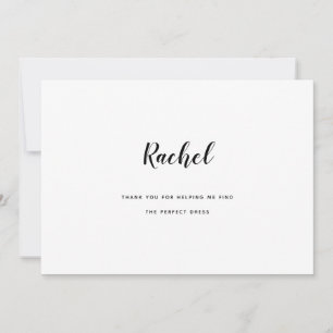 Carte De Remerciements Boutique de magasin de robe de mariée minimaliste