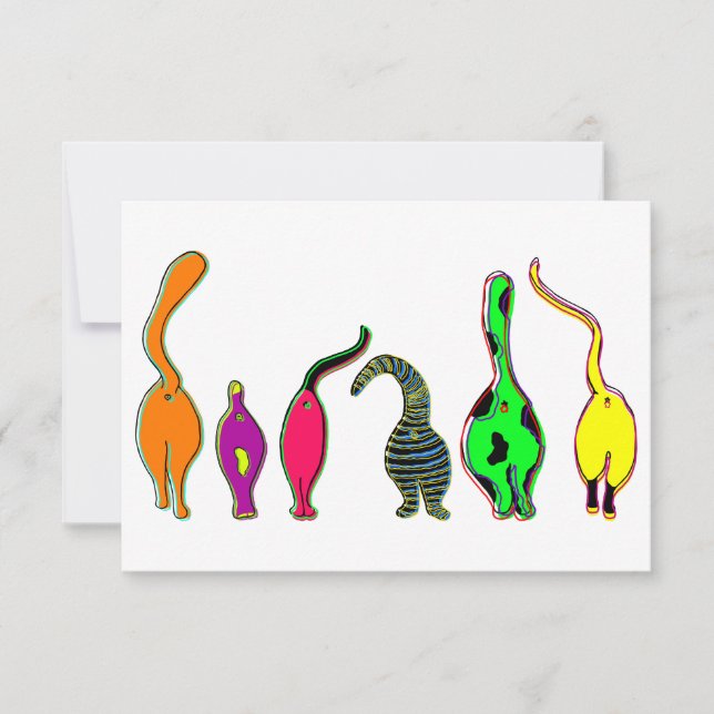Carte De Remerciements Boutons de chat colorés (Devant)