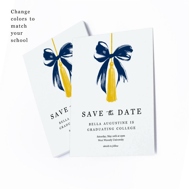 Carte De Remerciements Bow Graduation Save the Date Insert Card (Créateur téléchargé)