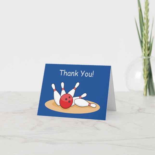 Carte De Remerciements Bowling Ball Stritles Skittles Personnaliser (Devant)