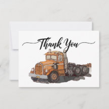 Boys Anniversaire Fête Orange Semi Camion
