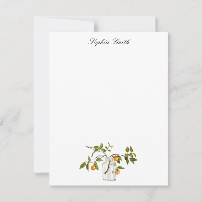 Carte De Remerciements Branche de citron en Jar (Devant)