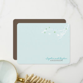 Carte De Remerciements Branche d'hiver Fleur de neige Simple Mariage élég