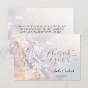 Carte De Remerciements Branches de Wonderland Winter